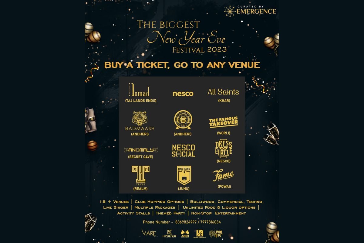 Mumbai’s Ultimate New Year Extravaganza: Celebrate Across 15+ Venues with Emergence. THE BIGGEST NEW YEAR EVE FESTIVAL 2023