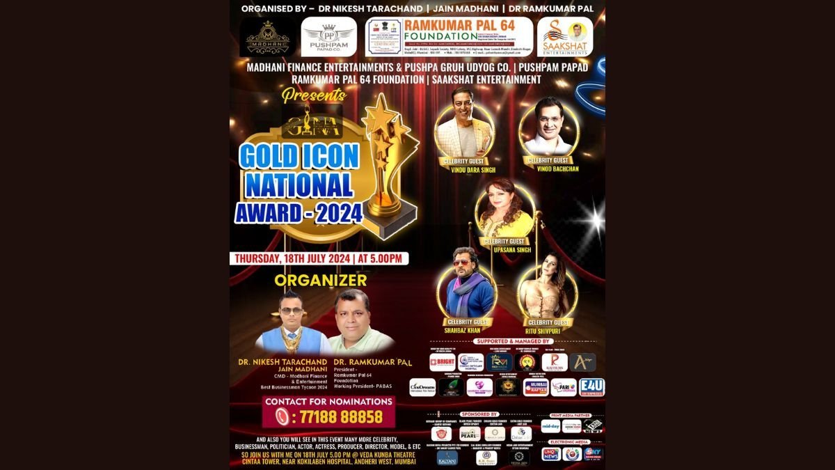 Dr. Nikesh Jain Madhani and Dr. Ramkumar Pal Present G I N A – GOLD ICON NATIONAL AWARDS: A Night of Glitz and Glamour in Mumbai