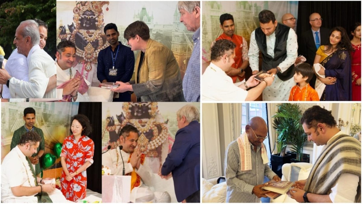 UK MPs Gather at Shri Pundrik Maharaj’s Bhagwat Katha at Sindlesham Court, Wokingham, UK