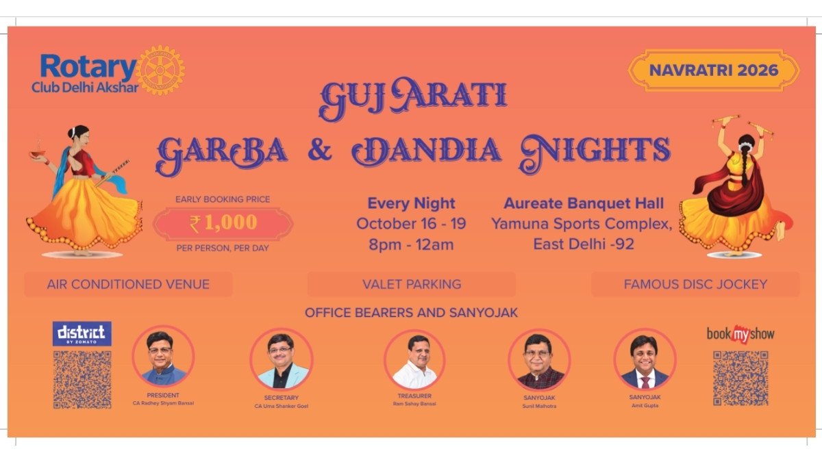 Four Nights of Garba and Dandiya: Rotary Club Delhi Akshar Announces Navratri Celebration in East Delhi